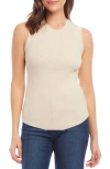 Karen Kane Rib Sweater Tank In Champagne