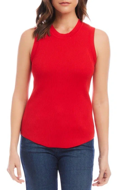 Karen Kane Rib Sweater Tank In Dark Orange