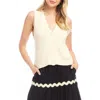 Karen Kane Rib Sweater Vest In Neutral