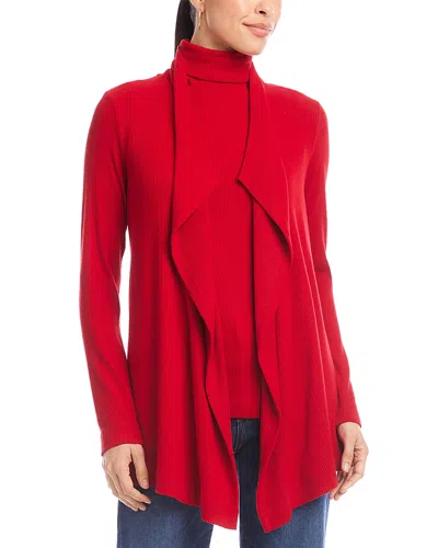 KAREN KANE RIBBED DRAPE FRONT CARDIGAN