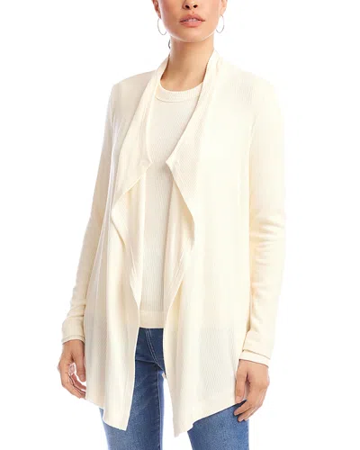 KAREN KANE RIBBED DRAPE FRONT CARDIGAN