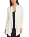 Karen Kane Ribbed Front Draped Cardigan In White