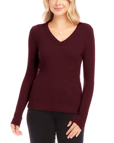 KAREN KANE RIBBED LONG SLEEVE SWEATER