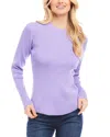 Karen Kane Ribbed Long Sleeve Tee In Lavender