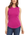 Karen Kane Rib Sweater Tank In Dark Pink
