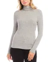 Karen Kane Ribbed Turtleneck Top In Gray In Gray