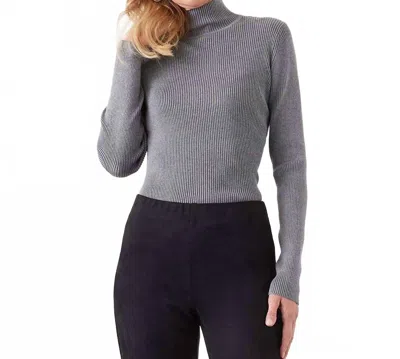 Karen Kane Ribbed Turtleneck Sweater In Gray