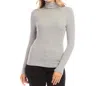 Karen Kane Ribbed Turtleneck Top In Gray