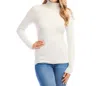 Karen Kane Ribbed Turtleneck Top In Heather In White