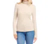 Karen Kane Ribbed Turtleneck Top In Oatmeal In Neutral