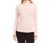 Karen Kane Ribbed Turtleneck Top In Rose In Pink