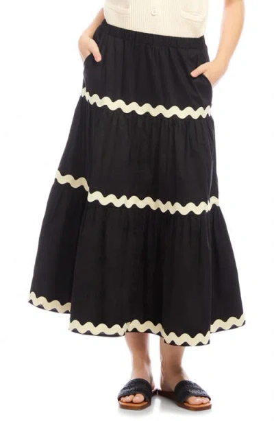 KAREN KANE KAREN KANE RICKRACK TRIM COTTON MIDI SKIRT