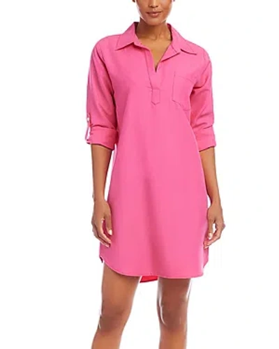 Karen Kane Roll Tab Sleeve Shirtdress In Pink