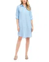 Karen Kane Roll Tab Linen Shirtdress In Lake In Lake