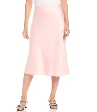 Karen Kane Rose Bias Cut Midi Skirt In Pink