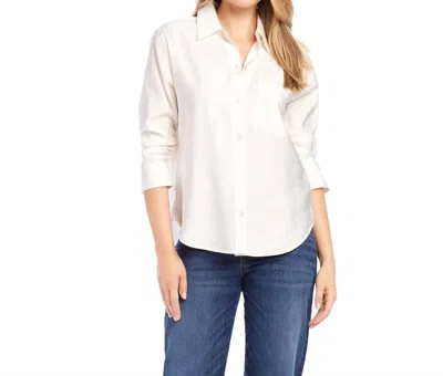 Karen Kane : Ruched Sleeve Shirt In Off White