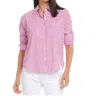 Karen Kane Stripe Ruched Sleeve Cotton Button-up Shirt In Multi