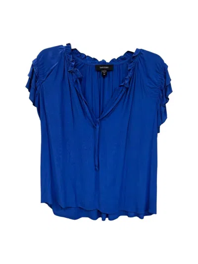 Karen Kane Ruffled Flutter Sleeve Top In Royal In Blue