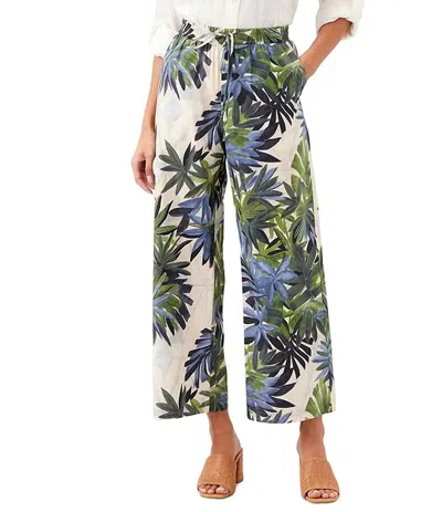 Karen Kane Floral Print Stretch Cotton Drawstring Wide Leg Pants In Multi