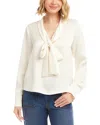 Karen Kane Satin Bow Top In White