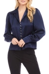 KAREN KANE KAREN KANE SATIN BUTTON-UP SHIRT
