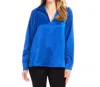Karen Kane Satin Collared Long Sleeve Blouse In Royal In Blue