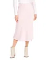 Karen Kane Bias Cut Satin Midi Skirt In Pink