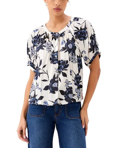 Karen Kane Satin Puffed Sleeve Blouse In Multi