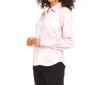 Karen Kane Satin Side Pleat Shirt In Pink