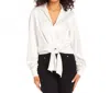 Karen Kane Tie Front Satin Top