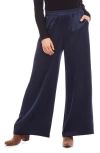 Karen Kane Wide Leg Satin Pants In Navy