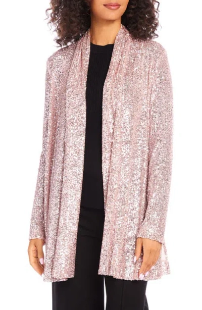 Karen Kane Sequin Jacket In Pink