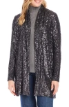 Karen Kane Sequin Jacket In Black Sequin In Smoke