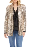 Karen Kane Sequin Open Front Jacket In Gold