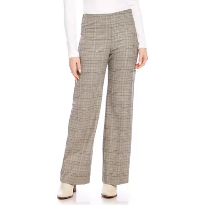 KAREN KANE KAREN KANE SEQUIN PLAID STRAIGHT LEG PANTS