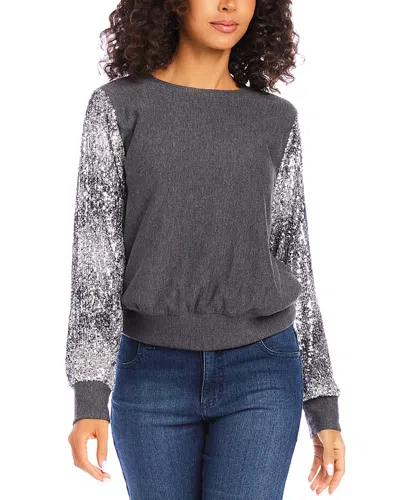 KAREN KANE SEQUIN SLEEVE TOP