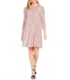 Karen Kane Sequined Swing Dress In Pink