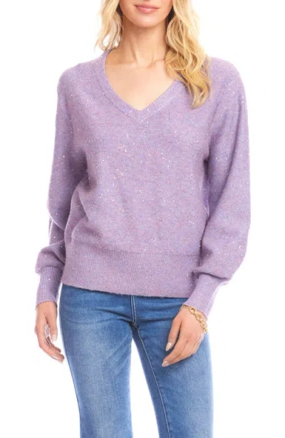 Karen Kane Sequin V-neck Sweater In Multi