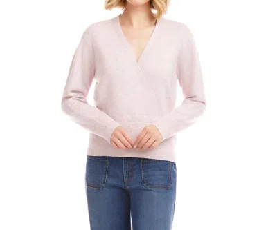 Karen Kane Sequin Wrap Sweater - Petite In Pink