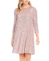 Karen Kane Sequined Swing Dress In Pink