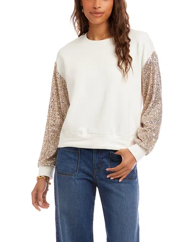 KAREN KANE SEQUINNED SLEEVE SWEATER