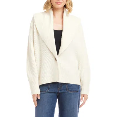 Karen Kane Shawl Collar Cardigan In White