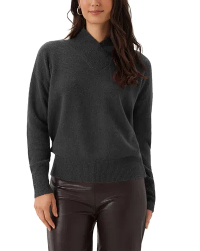 Karen Kane Shawl Collar Drop Sleeve Sweater In Gray