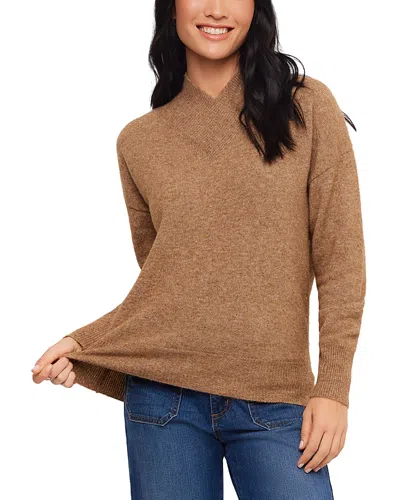 Karen Kane Shawl Collar Drop Sleeve Sweater In Brown