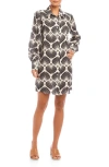 Karen Kane Blouson Sleeve Linen Shirtdress In Print In Print