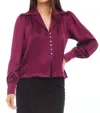 Karen Kane Satin Button-up Shirt In Pink