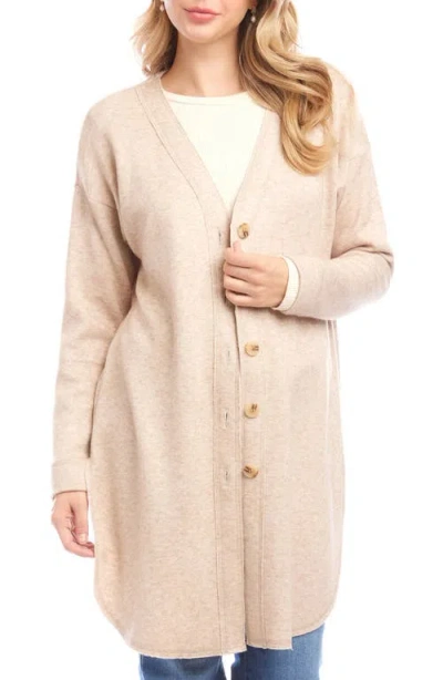 Karen Kane Shirttail Cardigan In Neutral