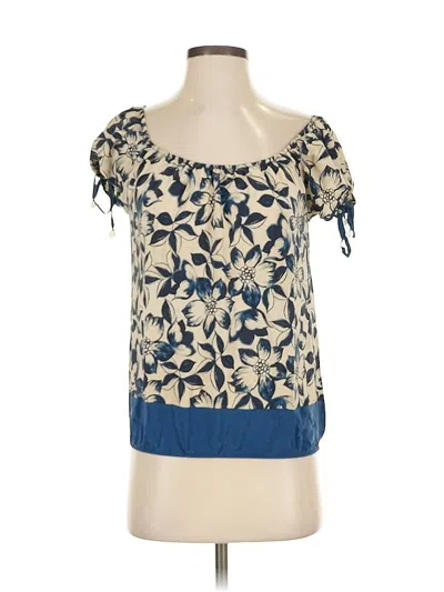 Pre-owned Karen Kane Short Sleeve Blouse In Blue