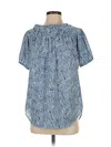 Karen Kane Short Sleeve Blouse In Blue