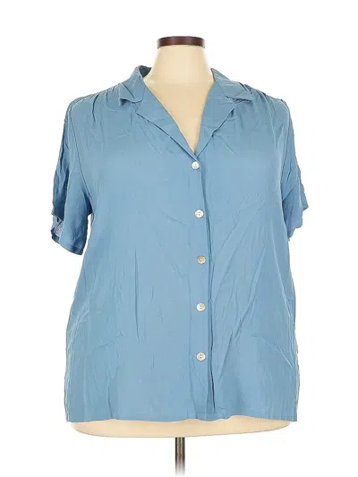 Karen Kane Short Sleeve Blouse In Blue